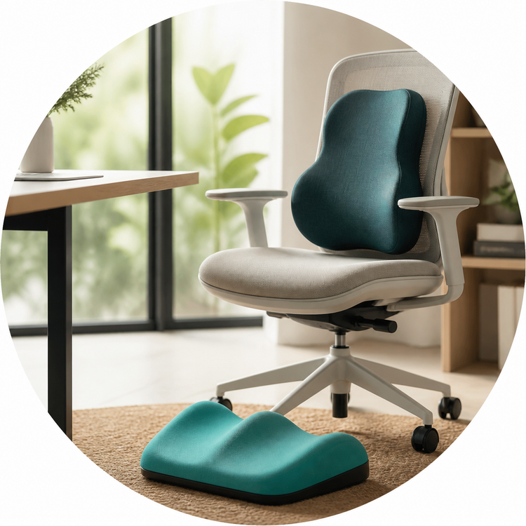 Apoios ergonômicos para postura e conforto