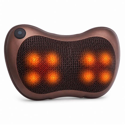 Almofada massageadora Lumera marrom com oito pontos shiatsu aquecidos