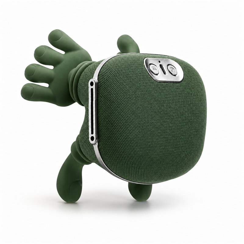 Massageador portátil MobiTouch verde em vista frontal sobre fundo branco