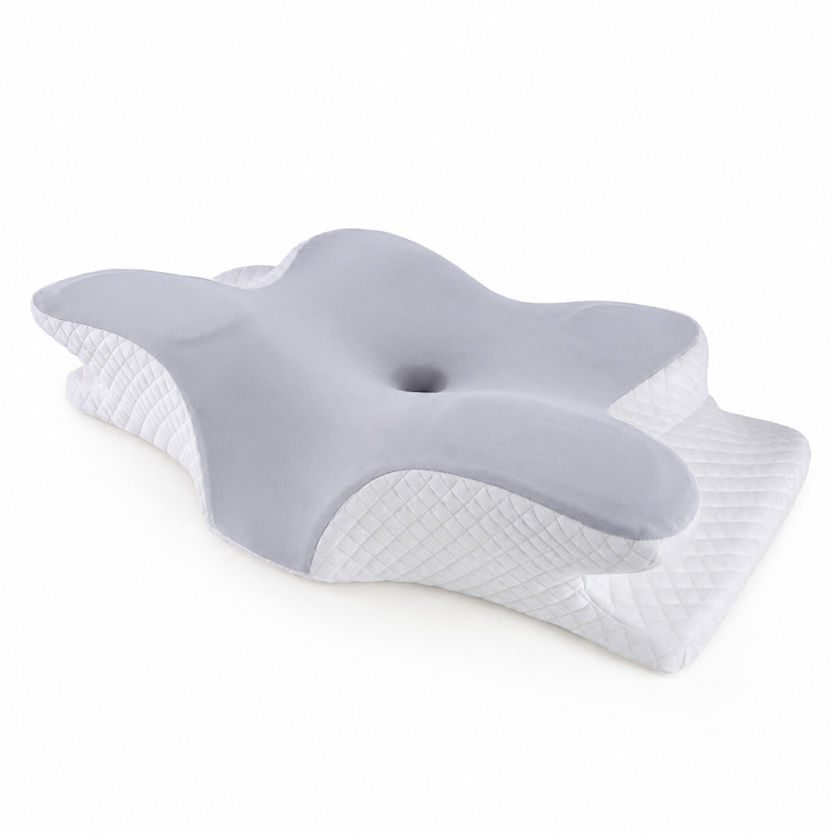 Travesseiro cervical anatômico Nuvora com formato borboleta e base acolchoada