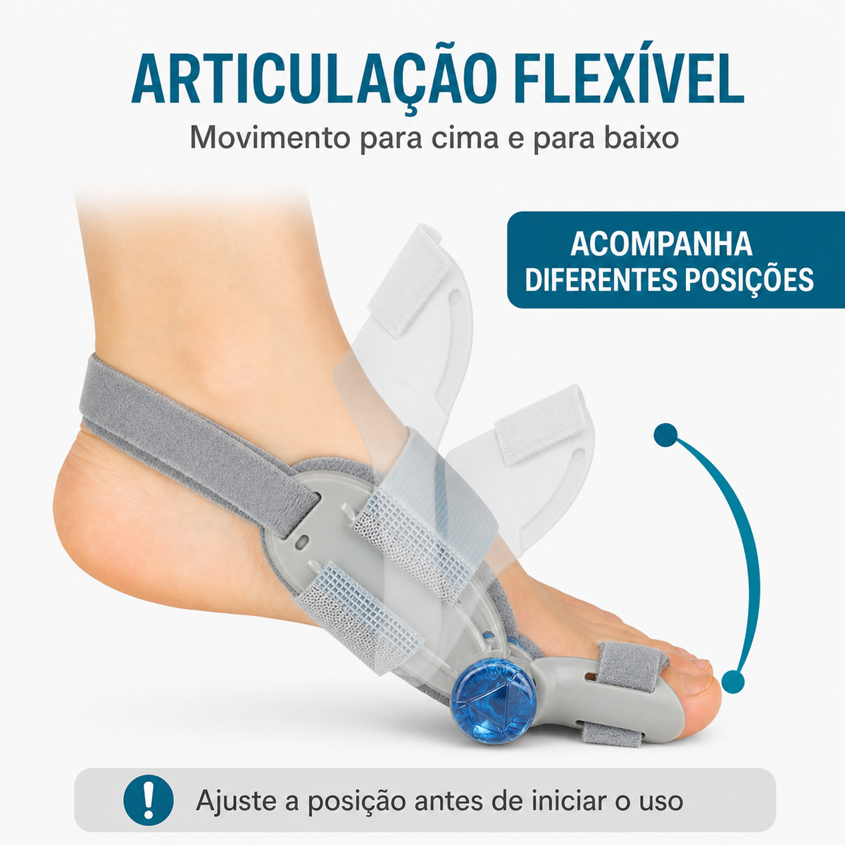 Articulação flexível do corretor StepForm em diferentes posições