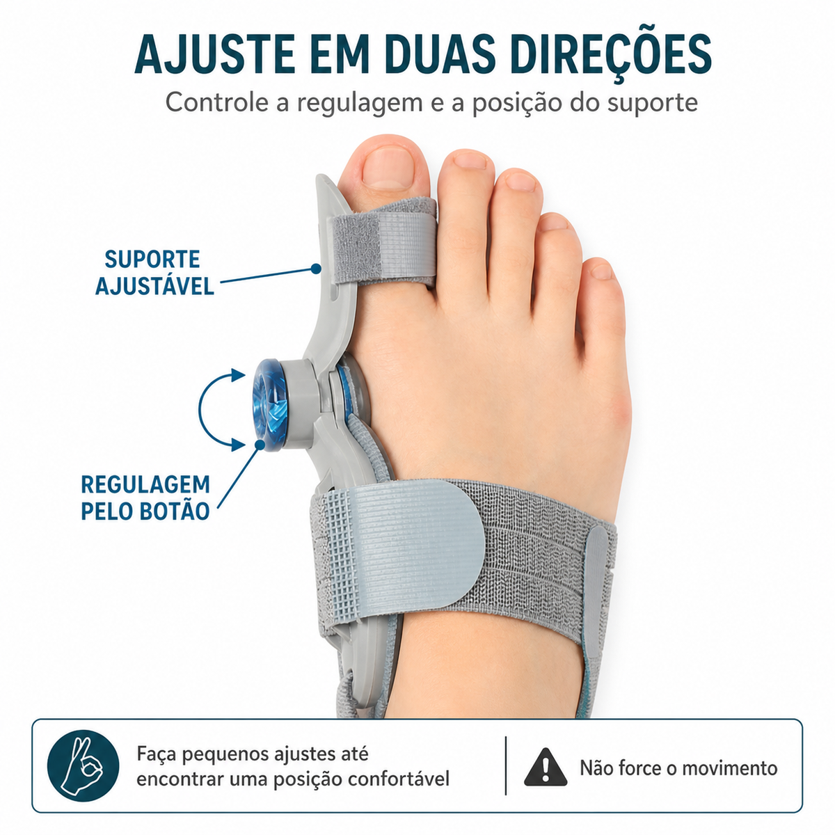 StepForm com regulagem pelo botão e suporte ajustável para o dedão